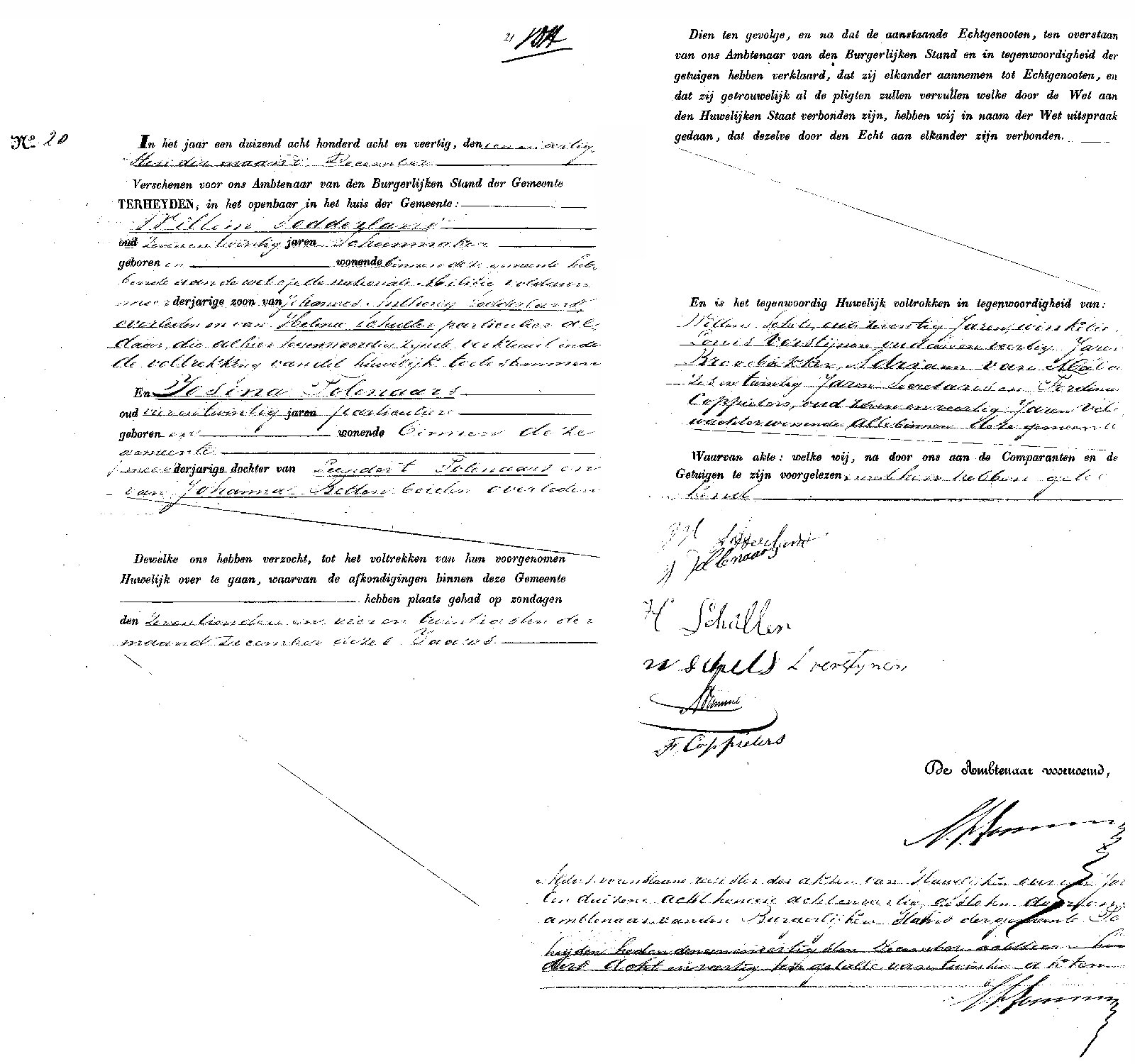 18481231 huw akte 20 Willem Sodderland - Josina Tolenaars